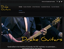Tablet Screenshot of drakeguitars.com